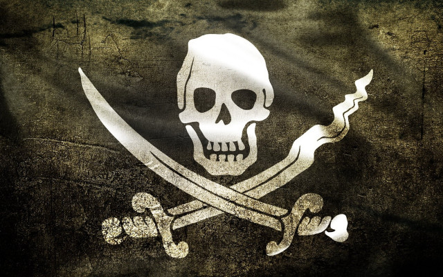 Pirate flag skull crossbones knife free wallpaper for desktop - medium preview image