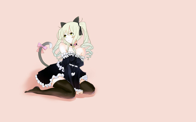 Anime girl cat ears tail #6 free wallpaper for desktop - medium preview image