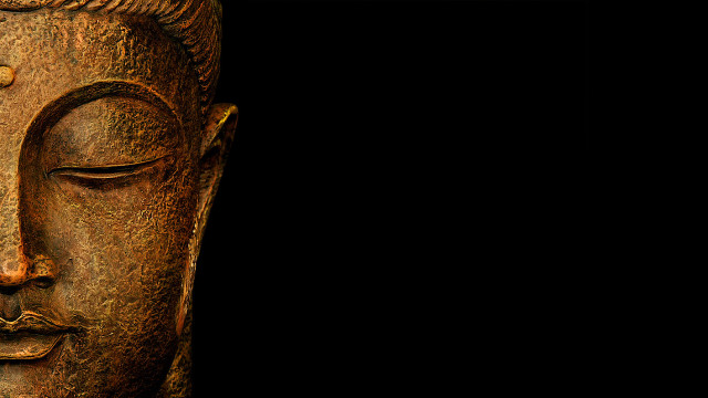 Buddha statue closeup black background #5 free wallpaper for desktop - medium preview image