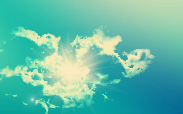 Bright blue sky sun plane free wallpaper for desktop - medium preview image