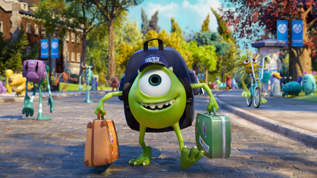 Cartoon character suitcase bag street free wallpaper for desktop - medium preview image