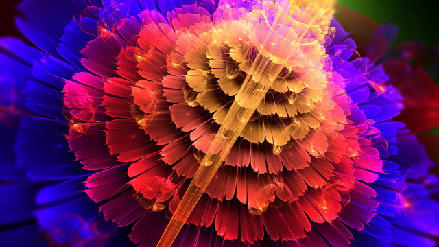 Colorful flower fractals fireworks center free wallpaper for desktop - medium preview image