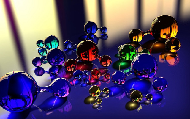 Colorful balls spheres table shadow #2 free wallpaper for desktop - medium preview image