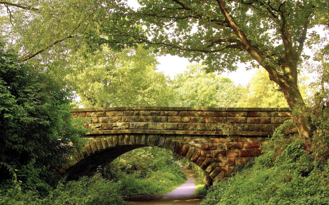 Stone bridge stream park trees #2 free wallpaper for desktop - medium preview image