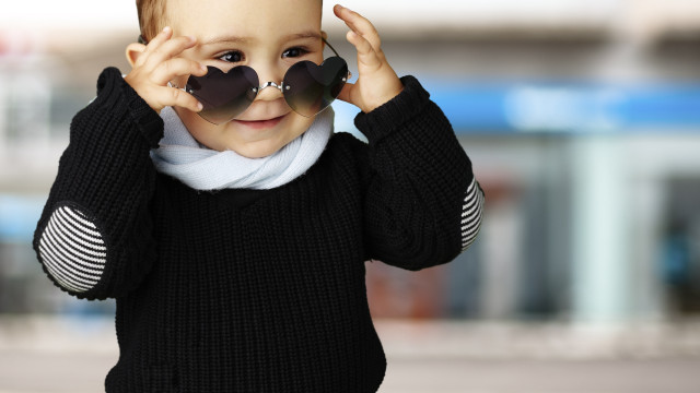 Child hearts glasses black sweater free wallpaper for desktop - medium preview image