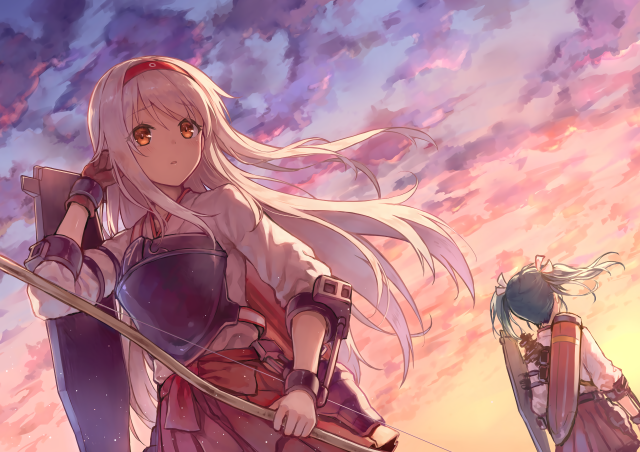 Anime characters cloudy sky sword #2 free wallpaper for desktop - medium preview image
