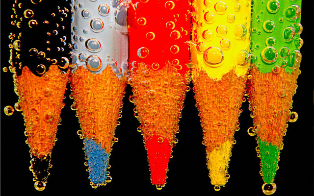 Colorful water droplets crayon pointillism free wallpaper for desktop - medium preview image