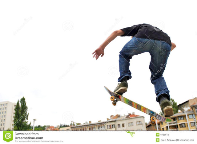 Skateboarder air trick feet up free wallpaper for desktop - medium preview image