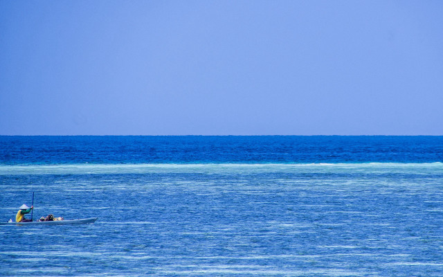 Ocean man boat sailboat ecological free wallpaper for desktop - medium preview image