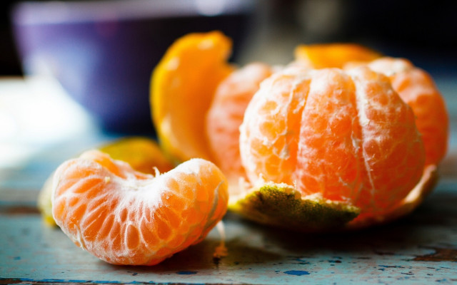 Peeled orange table bowl fruit free wallpaper for desktop - medium preview image