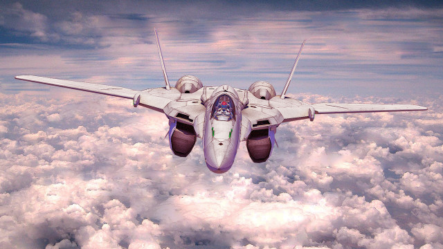Fighter jet clouds daytime matte free wallpaper for desktop - medium preview image