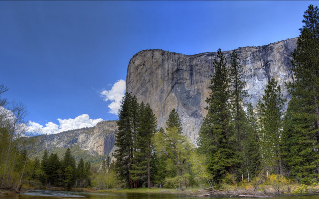 Mountain river trees clouds nature #2 free wallpaper for desktop - medium preview image