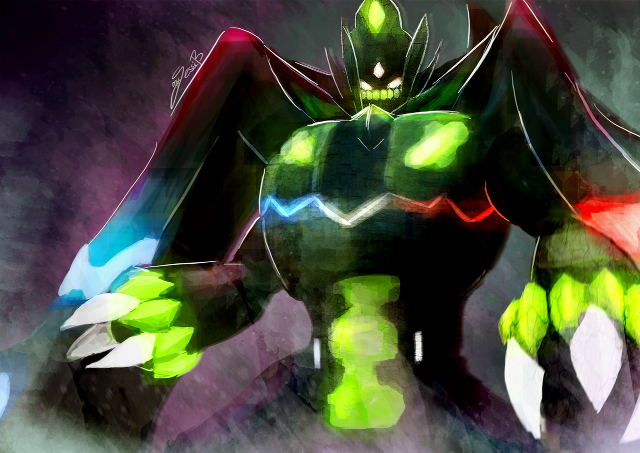 Green black creature glowing eyes free wallpaper for desktop - medium preview image