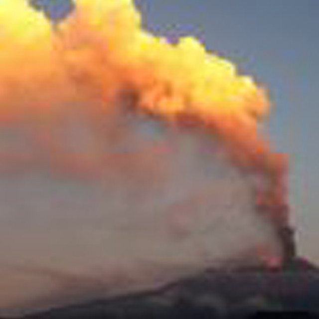 Smoke plume rising sky mountain free wallpaper for tablet - medium preview image