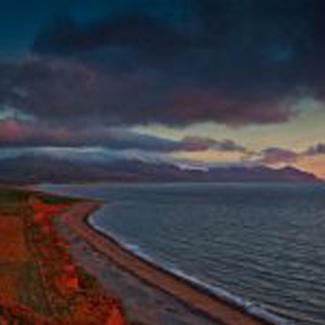 Beach water hill cloudy sky #2 free wallpaper for tablet - medium preview image