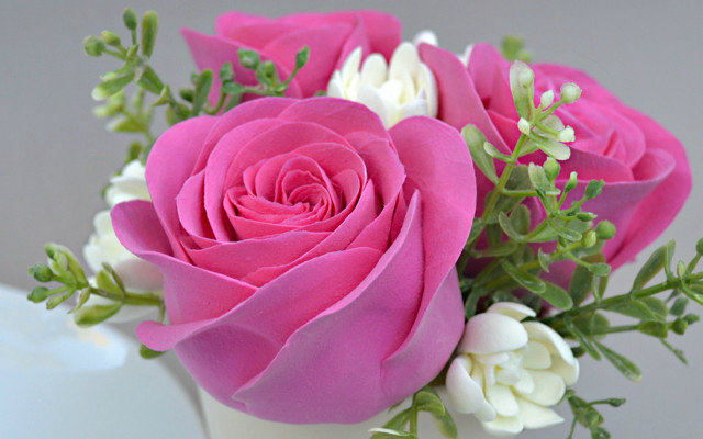 White vase pink roses white free wallpaper for desktop - medium preview image