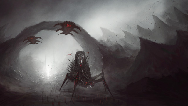 Giant spider cave eldritch glowing free wallpaper for desktop - medium preview image