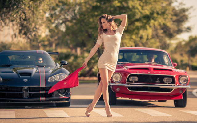 Woman dress street redmustang fashion free wallpaper for desktop - medium preview image