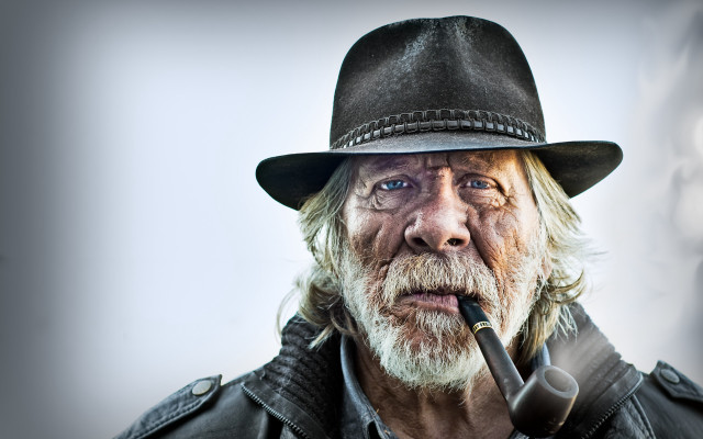 Old man hat leather jacket free wallpaper for desktop - medium preview image