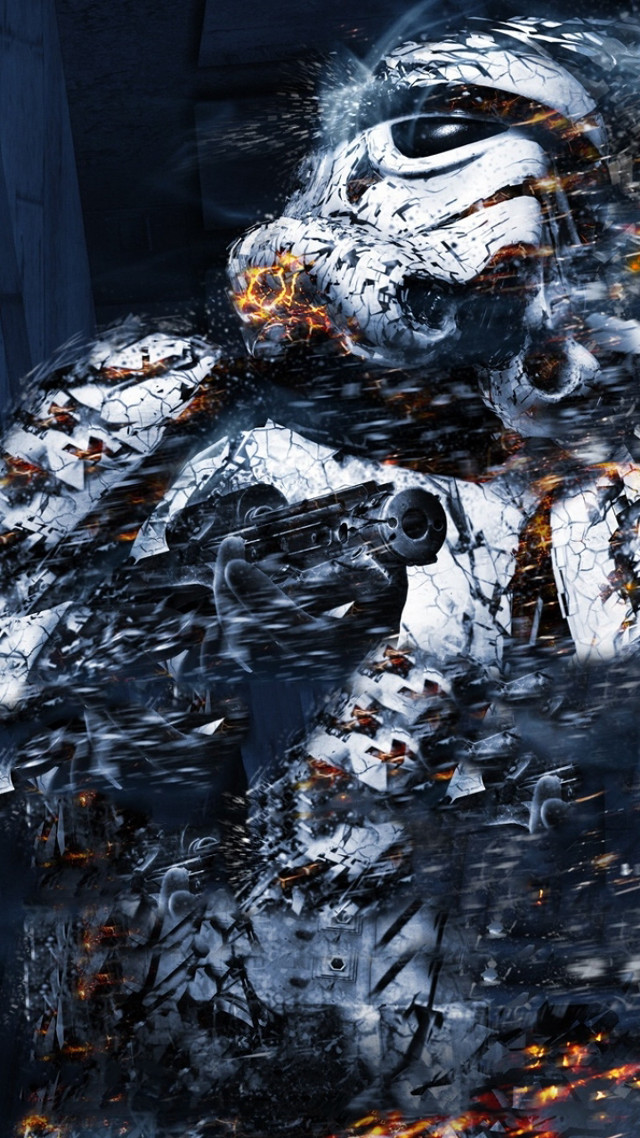 Large metal statue flames face free wallpaper for mobile - medium preview image