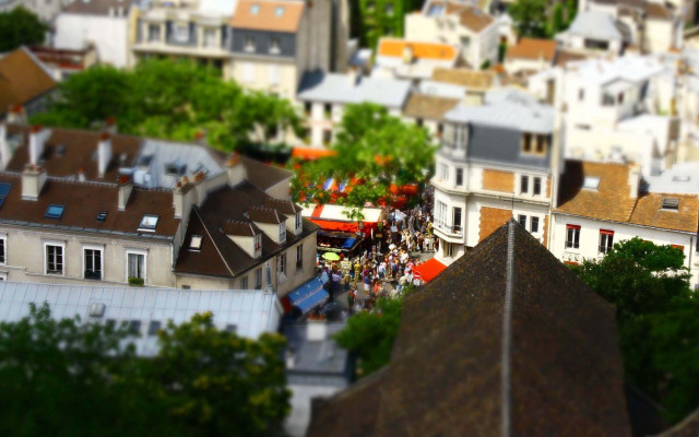 City tower bokeh blur tilt free wallpaper for desktop - medium preview image