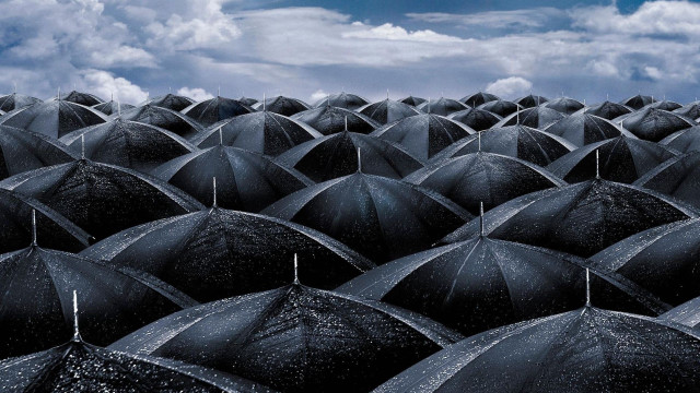 Black umbrella clouds night sky free wallpaper for desktop - medium preview image