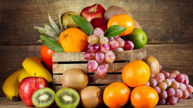 Wooden crate fruit oranges apples free wallpaper for desktop - medium preview image