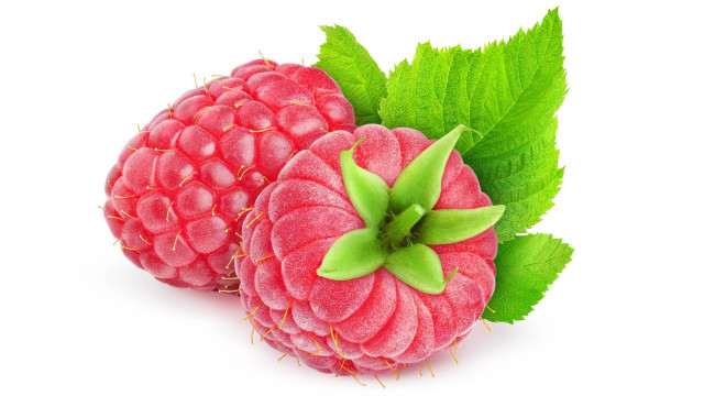 Raspberries green leaves photorealism 3d free wallpaper for desktop - medium preview image