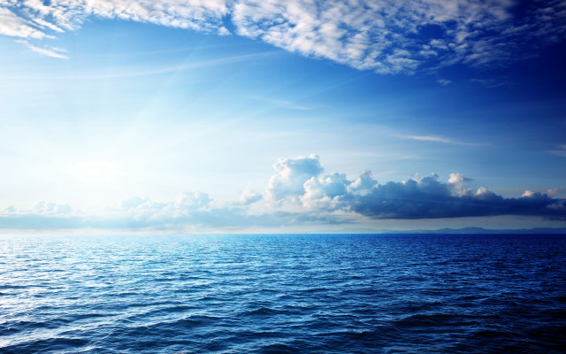 Ocean clouds boat sky mountain free wallpaper for desktop - medium preview image
