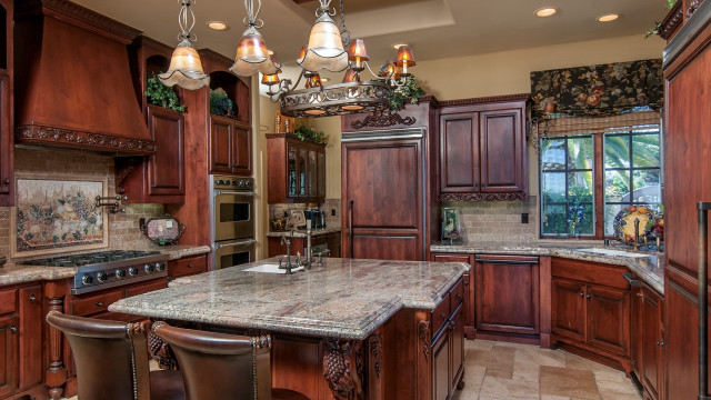 Kitchen marble counter wooden cabinets #2 free wallpaper for desktop - medium preview image