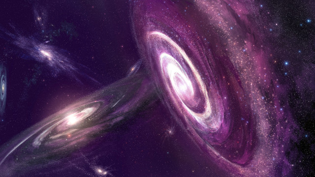 Purple black spiral stars galaxy free wallpaper for desktop - medium preview image