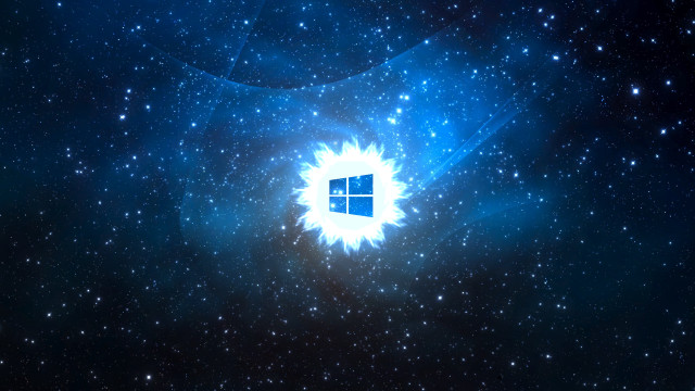 Blue starry space bright window free wallpaper for desktop - medium preview image