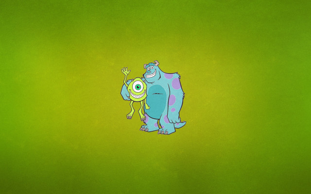 Cartoon character blue monster green free wallpaper for desktop - medium preview image