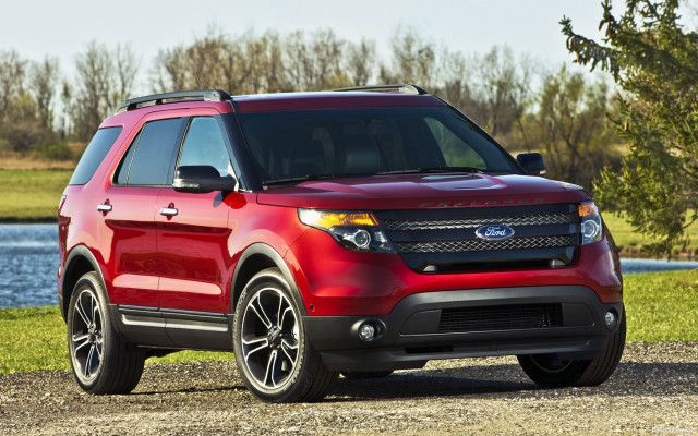 Red ford explorer lake forest free wallpaper for desktop - medium preview image