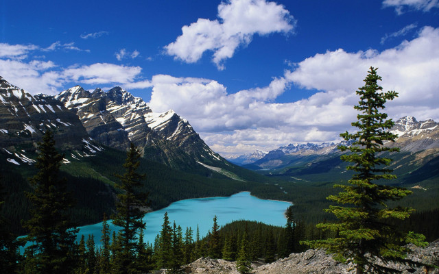 Lake mountains trees cloudy sky #28 free wallpaper for desktop - medium preview image