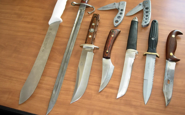 Knives sharpeners stilllife precisionism illustration free wallpaper for desktop - medium preview image