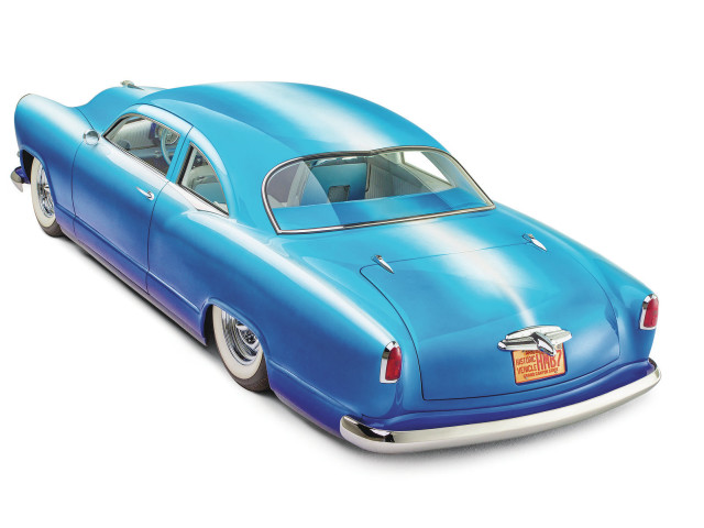 Blue car american scene digital free wallpaper for desktop - medium preview image