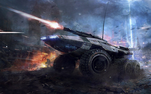 Futuristic vehicle rocket exhaust space free wallpaper for desktop - medium preview image