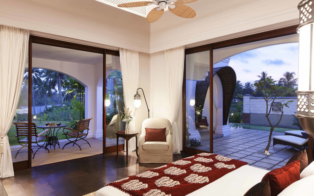 Bedroom patio ocean palmtrees digital free wallpaper for desktop - medium preview image