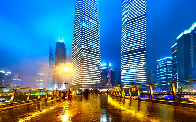 Tokyo cityscape ferriswheel lamppost skyline free wallpaper for desktop - medium preview image