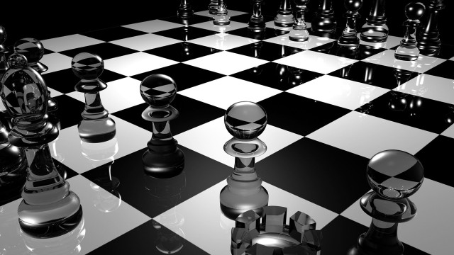 Chess board pieces checkered floor free wallpaper for desktop - medium preview image