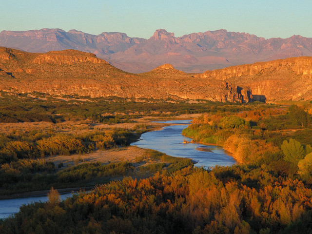 River valley mountains autumn leaves free wallpaper for desktop - medium preview image