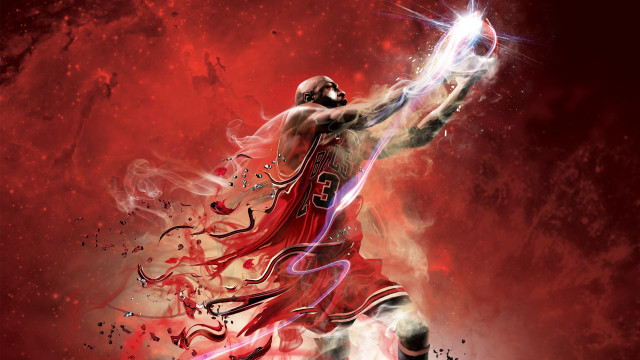 Basketball player red background stars #3 free wallpaper for desktop - medium preview image