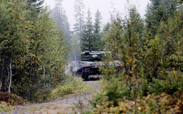 Tanks woods dirt road autumn free wallpaper for desktop - medium preview image