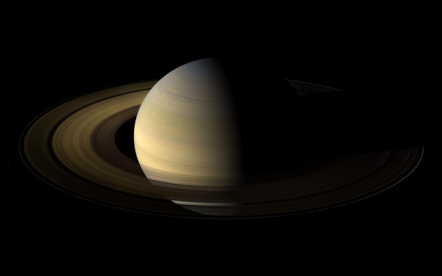Saturn dark sky white disk free wallpaper for desktop - medium preview image