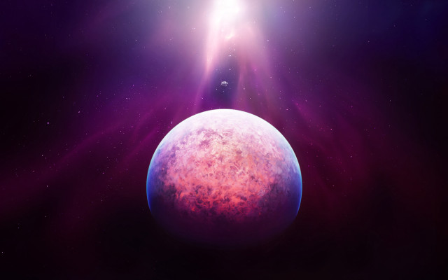 Red blue planet bright light free wallpaper for desktop - medium preview image