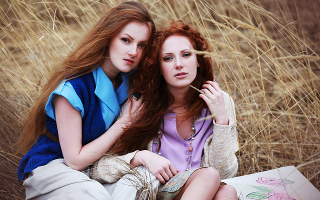 Two women smoking fireworks fashion free wallpaper for desktop - medium preview image