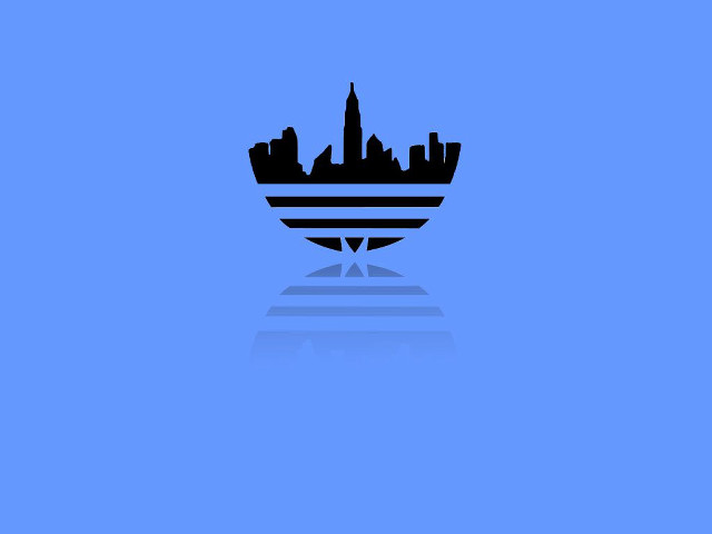 Black white city skyline blue free wallpaper for desktop - medium preview image