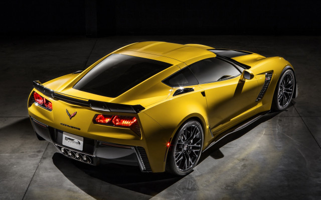 Yellow chevrolet sports car dark free wallpaper for desktop - medium preview image