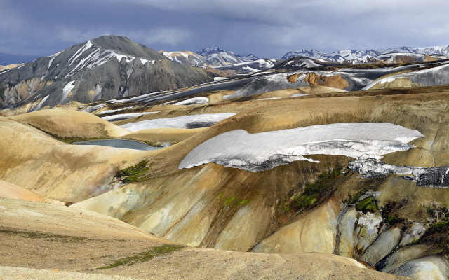Mountain snowy range beach sky free wallpaper for desktop - medium preview image